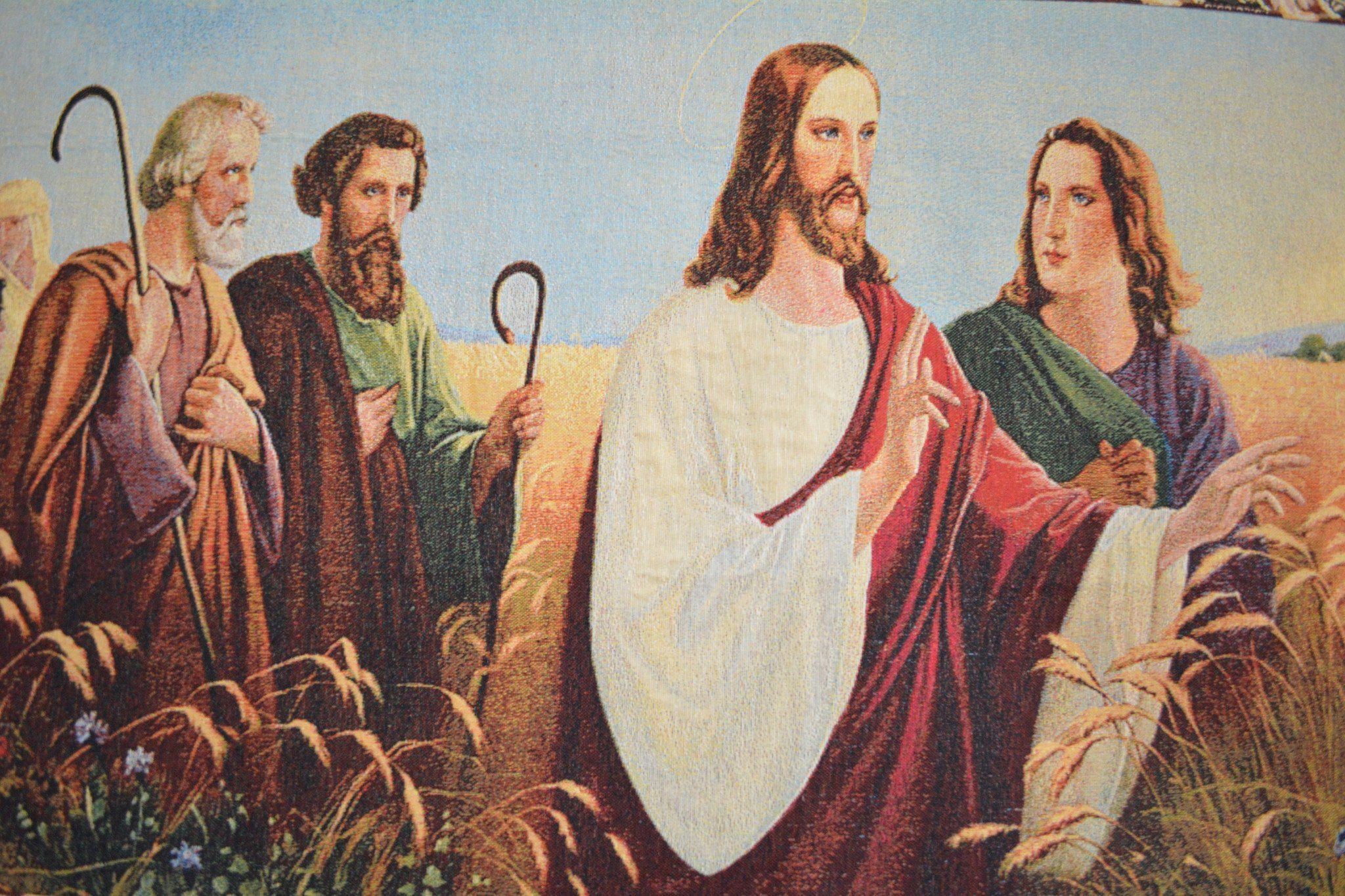 Tache Christus Im Ahrenfeld Tapestry Christ's Apostles Religious Woven